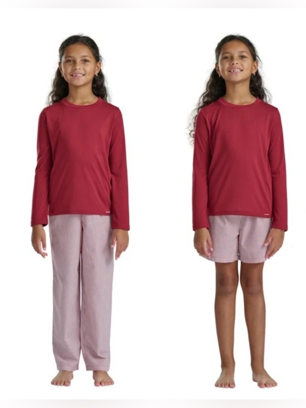 Calvin Klein Girls' Long-Sleeve 3 piece sleep set